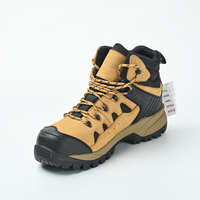 Bottes de sécurité en microfibre noire à embout d'acier, semelle en caoutchouc conforme aux normes européennes, style randonnée toutes saisons