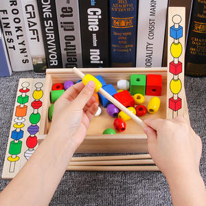 Jouets Montessori <span class=keywords><strong>Jeu</strong></span> <span class=keywords><strong>de</strong></span> tri <span class=keywords><strong>de</strong></span> couleurs et d'empilage <span class=keywords><strong>de</strong></span> <span class=keywords><strong>formes</strong></span> <span class=keywords><strong>géométriques</strong></span> 2 en 1 <span class=keywords><strong>Jeu</strong></span> <span class=keywords><strong>de</strong></span> perles à enfiler en bois Montessori Ensemble <span class=keywords><strong>de</strong></span> jouets <span class=keywords><strong>de</strong></span> séquencement - Product Image 4