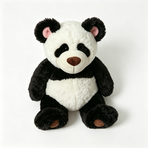 Peluche de panda personalizado en blanco y negro con orejas interiores rosas, peluche de panda. - Product Image 2