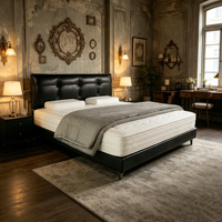 Neu eingetroffen: Modernes, weiches, verstellbares Doppelbettgestell aus Metall und Kiefernholz, King/Queen-Size, langlebig, umweltfreundlich, aus echtem Leder.