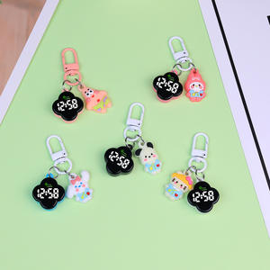 Nouvelle montre porte-clés numérique LED trèfle à quatre feuilles en acrylique, lumineuse, tactile, étanche, personnalisable pour étudiant, pendentif <span class=keywords><strong>de</strong></span> sac à dos, <span class=keywords><strong>de</strong></span> table - Product Image 2