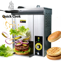 Machine à griller les pains à hamburger verticale à fonctionnement facile, type à rail, en acier inoxydable 304 de qualité alimentaire, prix bas, vente chaude