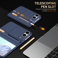 Étui de luxe professionnel givré effet peau avec film de protection pour iPhone Duo 18, fente pour stylet, support pliable, anti-chute