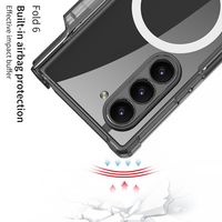 Voor Samsung Voor Galaxy Z Fold 6 Business Style Pc Opvouwbare Case Magnetische Draadloze Oplaadpenhouder Schokbestendig Volledig Pakket