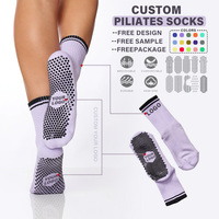 Chaussettes de yoga en coton antidérapantes de qualité supérieure de la marque Zongky pour femmes, chaussettes de Pilates personnalisées