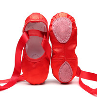 Chaussons de danse pour enfants à semelle fendue en satin, modèle BX34, directement de l'usine, souples, motif patte de chat, pour l'entraînement, la performance et la danse folklorique