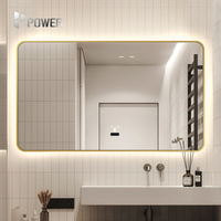 Affichage de l'heure à Induction intelligent désembueur de luxe salle de bains Rectangle salle de bains miroir Led miroir de salle de bains avec haut-parleur Blueteeth