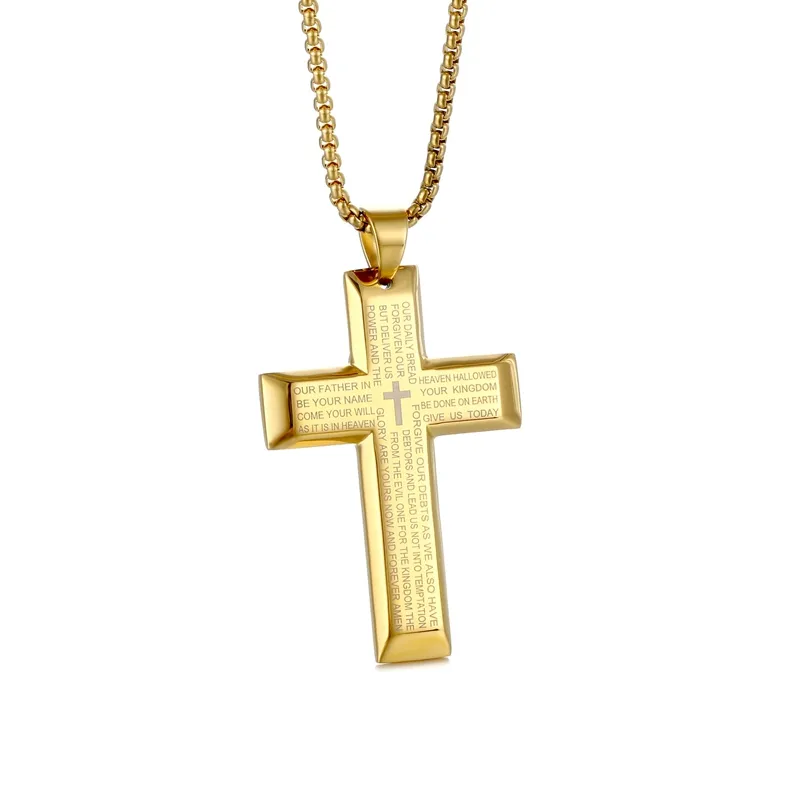 2021 new arrive stainless steel Cross pendant religious accessories man woman fashion cross necklace gold plating jewelry