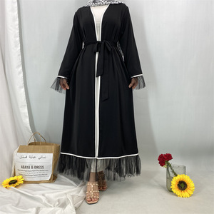Luxury New Arrival Dubai Abaya Muslim Solid Color <strong>Long</strong> <strong>Dress</strong> Women <strong>Cardigan</strong> - Product Image 3