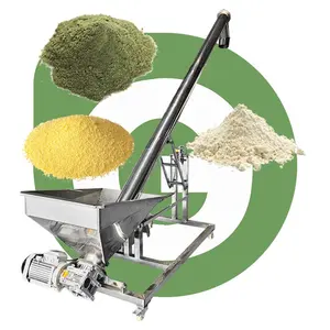 Miring makanan hewan fleksibel kelas sekrup Conveyor Harga pengumpan/Grain hisap Auger pakan mesin bulat dengan Hopper