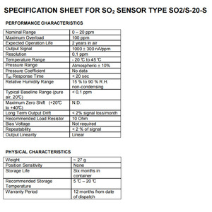 Sensor de SO2 Membrapor Suizo SO2S-20-S, Detector Electroquímico de Gases Tóxicos de Alta Precisión para Minas de Carbón - Product Image 3