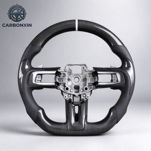 Volant en fibre de carbone forgé sur mesure pour Ford Mustang Gt 350 S550 S650 S197 Ecoboost 2005-2009 2024 Sans airbag - Product Image 1