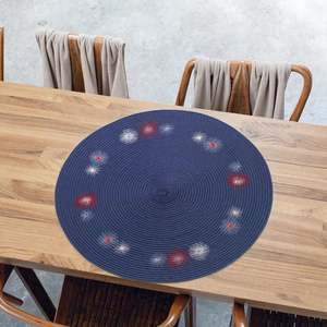 Haute Couture Eco-Friendly PP Round Woven Placemat With Embroidery for Wedding Party <b>Table</b> EM58 Eco-Friendly Material Made From - Product Image 2