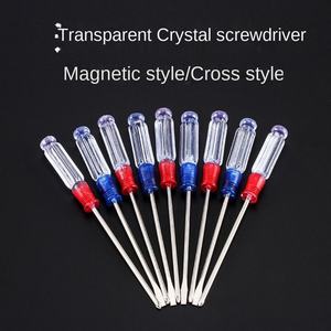 Tournevis transparent magnétique <span class=keywords><strong>de</strong></span> 3 pouces fabriqué en usine, couleur rouge et bleue, filetage fin, acier zingué, petit métrique - Product Image 2