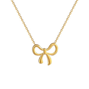 Collar de Cadena de Bambú Estilo Instagram con Amuleto de la Suerte de Planta de Cobre, Minimalista y Moderno, Unisex, de Acero de Titanio - Product Image 5