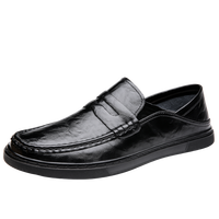 Mocassins de conduite décontractés pour hommes, dessus en cuir