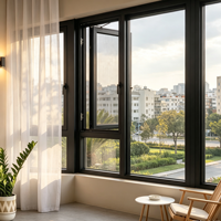 Ventana Corredera de Aluminio con Rotura de Puente Térmico, Doble Acristalamiento, Vidrio Templado, Eficiente Energéticamente, para Uso en Viviendas, Villas y Apartamentos