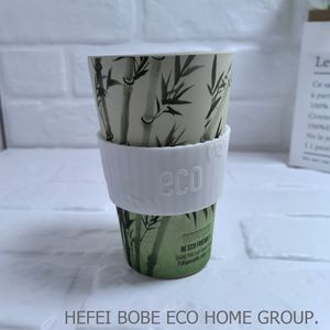 Eco Friendly riutilizzabile viaggio tazza di caffè 12oz RPET portare via tazze di bambù per andare tazze per il succo di caffè - Product Image 4