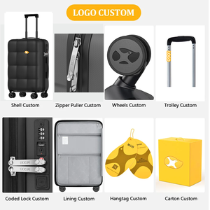 Maleta de Viaje Rígida Personalizada MGB con Diseño de Dibujos Animados, 18 Pulgadas, Ligera, de ABS+PC, Unisex, para Viajes Escolares, con Ruedas, Color Rosa - Product Image 6