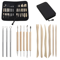 Ensemble d'outils de sculpture en céramique de 14 pièces pour les fournitures d'art Couteau de modélisation à double tête pour la tige en aluminium transfrontalière d'argile molle d'argile