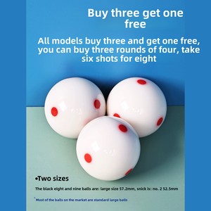 Jhf thể thao hồ bơi Snooker phụ kiện-Sáu Red Dot Cue bóng 6-điểm Mỹ Đen tám 8 pha lê nhựa trắng bóng bi-a bóng - Product Image 2