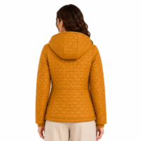 Veste matelassée légère pour femme, résistante à l'eau, à capuche, doublée en sherpa, fermeture éclair intégrale, hiver, sur mesure, OEM, ODM, vente en gros