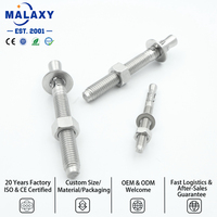 Baut Ekspansi Malaxy 304 Stainless Steel Berlapis Seng untuk Perbaikan Otomotif, Pengikat Dinding Tugas Berat