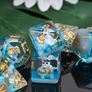 Cho tùy chỉnh bao gồm đa diện 7-mảnh động vật hoạt hình DICE DND rpgs 40k cho Tabletop trò chơi nhựa Dice Set - Product Image 4