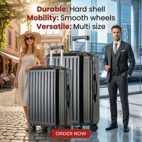 Valises de voyage personnalisées en ABS+PC pour ensemble de 4 pièces, valise élégante à roulettes pivotantes à 360°, valise cabine, fabricant