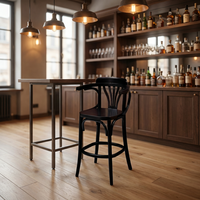 Chaise de bar moderne en bois massif avec dossier, pour usage domestique et commercial, idéale pour KTV, bar, salle à manger et salon, respectueuse de l'environnement