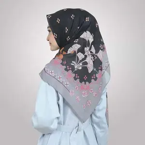 Jepang Supplier Polyester Selendang Turki Kain Wanita Fazura Tudung Bawal 45 Inci Katun Voile Square Kepala Syal Jilbab