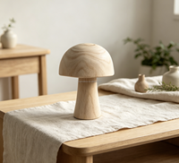 Champignon en bois fabriqué en usine 9,5xH13cm pour la décoration de la maison, présentation sur table, une seule pièce