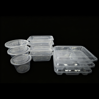500ml 650ml 750ml 1000ml 1200ml Récipients alimentaires en plastique jetables transparents en PP jetables au micro-ondes avec couvercle