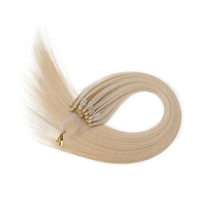 <b>Micro</b> Loop Hair <b>Extensions</b> Remy Virgin Human Hair Natural Black Double Drawn Invisible <b>Micro</b> Beads Link No Glue Easy Install - Product Image 5