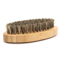 Brosse à barbe en bambou naturelle, brosse de toilettage pour moustache, support pour logo gravé, brosse portable pour le nettoyage des poils du visage des hommes