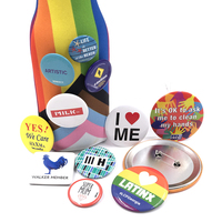 Kit de badges bouton personnalisables avec logo, forme ronde, en métal, avec pièces avant et arrière