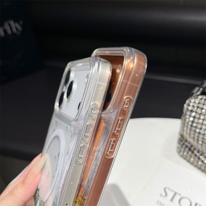 เคสใสประดับกลิตเตอร์เพชรแฟชั่นใหม่สำหรับ iPhone 16 15 14 13 17 12 Pro Max 16 Plus รองรับการชาร์จไร้สายแบบแม่เหล็ก - Product Image 4
