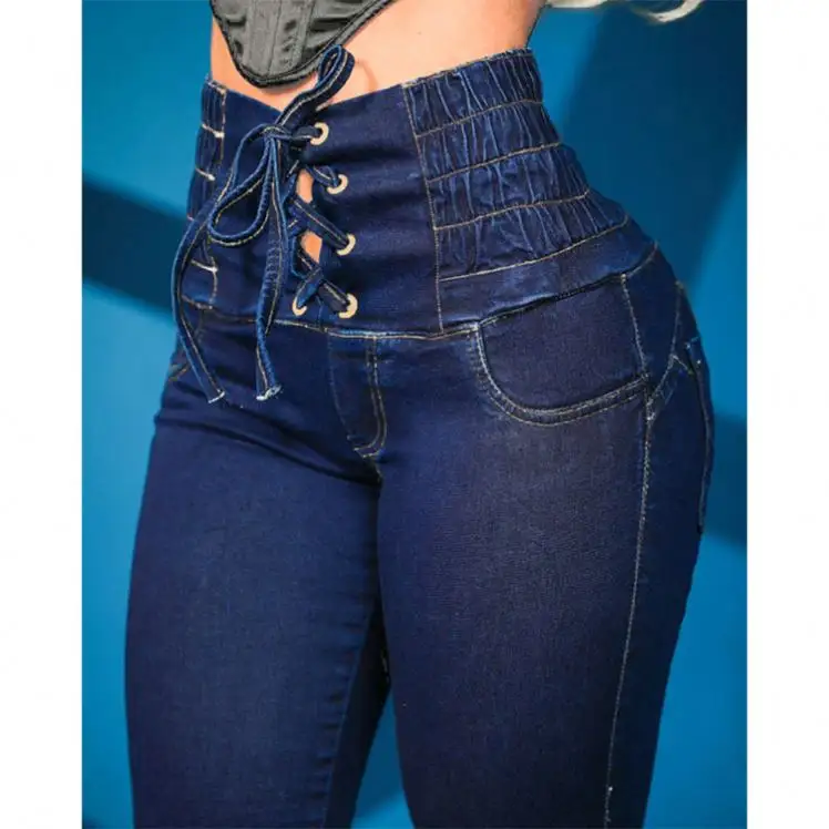 Женские джинсы-карандаш с высокой талией