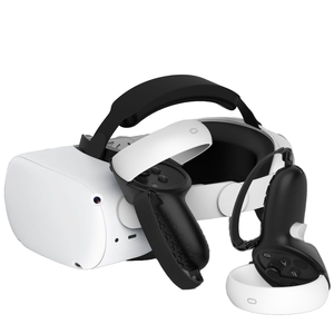 Accesorios de juego de realidad Virtual de silicona de diseño ergonómico compatibles con 2 empuñaduras de controlador Thumbstick Fundas protectoras - Product Image 1