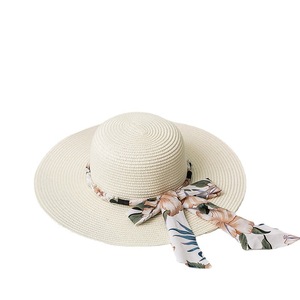 ZG mode Boho chapeau de paille pour femmes été décontracté large bord chapeau de soleil avec nœud papillon dames vacances plage chapeaux - Product Image 5