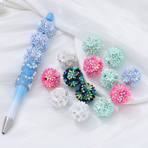 Perles en vrac de 20 mm en argile polymère, perles intercalaires 3D en strass, perles fantaisie en forme de fleur hawaïenne pour la fabrication de stylos et de bijoux - Product Image 1