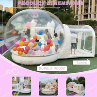 JOYRISE Château Gonflable Transparent à Bulles, Trampoline, Dôme Gonflable, Globe de Neige, Château Gonflable