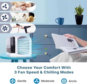 Enfriador de Aire USB Portátil de 380 ml, Mini Ventilador de Aire Frío de 3 Velocidades, Humidificador Silencioso para Escritorio - Product Image 2
