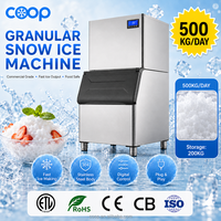 Machine à glace granulaire R404A à refroidissement par eau, production quotidienne de 500 kg, pour comptoirs de présentation de fruits de mer et magasins de vente de poisson