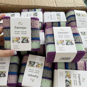 ฟองน้ำทำความสะอาดในครัวเรือนแผ่นฟองน้ำขัดสองด้านหนาความหนาแน่นสูง3ชิ้น - Product Image 1