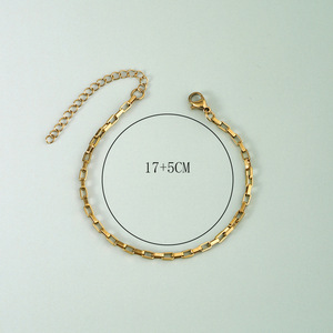 Bracelets en acier inoxydable plaqué or 18 carats pour femmes, chaîne fine |   Bijoux de mode en gros, styles multiples, style INS minimaliste - Product Image 4
