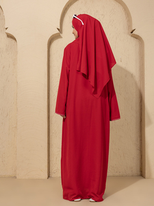 Abaya Informal para Mujer, Bordada, de Poliéster, con Hiyab, Vestido Musulmán, Kimono, Eid, Manga Larga, Estilo Árabe, Dubai, Conjunto de Abaya - Product Image 5