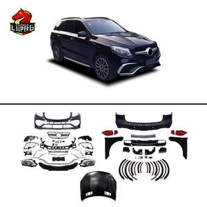 Pour <span class=keywords><strong>Mercedes</strong></span> Benz <span class=keywords><strong>ML</strong></span> W164 mise à niveau des pare-chocs de voiture GLE63 <span class=keywords><strong>AMG</strong></span> ancien à nouveau Bodykit avec phare feu arrière garde-boue capot grill pare-chocs - Product Image 2