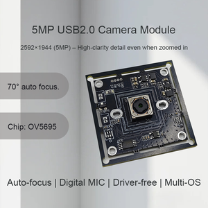 ซ็อกเก็ต 5 พิน 1.0 มม. 5MP OV5695 โมดูลกล้อง USB ออโต้โฟกัส DMIC ความเร็วในการสแกน 0.1 วินาที โมดูลกล้องมุมกว้าง - Product Image 1
