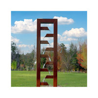 Fontaine de jardin en acier corten personnalisée table d'eau en acier corten caractéristique de l'eau fontaine de pluie